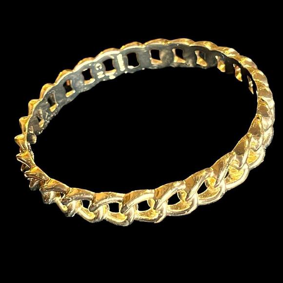 GRAZIANO CN GOLD TONE OPEN CHAIN LINK BANGLE BRACELET - Picture 8 of 8